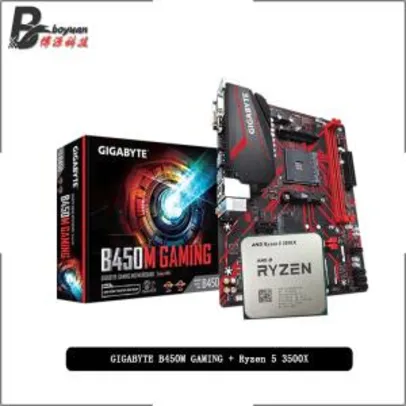 Kit Ryzen 5 3500x + Placa Mãe Gigabyte B450M Gaming | R$1.359
