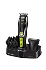 [Prime] Aparador de Pelos Super Groom 06, Mondial, Preto/Verde, 6W, Bivolt - BG-04