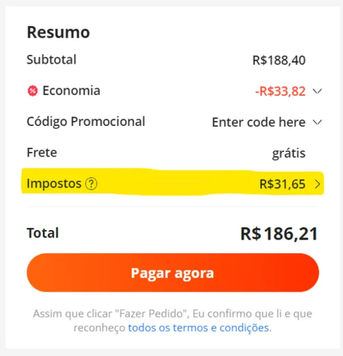 Imagem na descrição da promoção