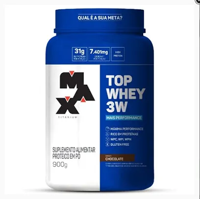 Top Whey Protein 3W 900g Chocolate + Creatina 300g - Max titanium