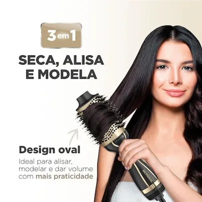  Escova Secadora Mondial Black Gold Argan ES-15 1300W Preta - Bivolt