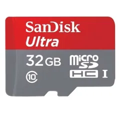 [Ponto Frio] Cartão de Memória SanDisk Ultra microSDHC UHS-I com Adaptador - 32GB por R$37