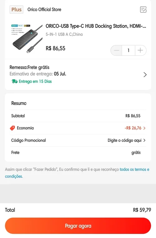 Imagem na descrição da promoção