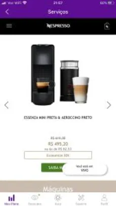 Máquinas Nespresso com 20% de desconto