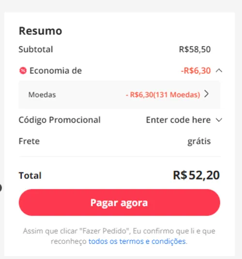 Imagem na descrição da promoção