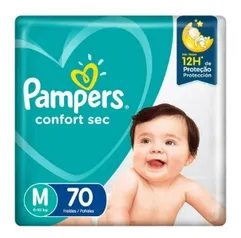 FRALDA PAMPERS CONFORT SEC M COM 70 UNIDADES