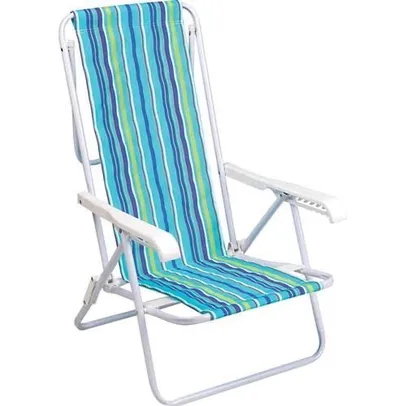 Cadeira de praia Grande Reclinável Mor em Aço Carbono 8 Posições | R$65