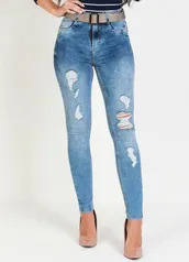 Sawary Jeans - Calça Hot Pants Jeans Sawary com Cinto Grátis