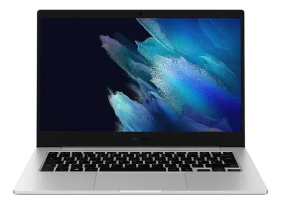 Notebook Samsung Galaxy Book Go prata 14", Qualcomm Snapdragon 7c Gen 2  4GB de RAM 128GB SSD, Qualcomm Adreno 618 1920x1080px Windows 10 Home