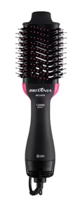 [1ªCompra R$80] Escova Secadora Britânia BEC02PR Cabo Giratório Bivolt 1300W - Preta e Rosa