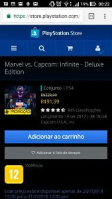 Marvel vs. Capcom: Infinite - Deluxe Edition R$ 115