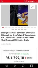 Smartphone Asus Zenfone 5 64GB - R$1754