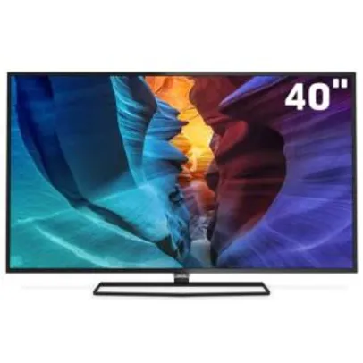 Smart TV LED 40" Ultra HD 4K Philips 40PUG6300/78 com Dual Core, Perfect Motion Rate 840Hz, Pixel Plus Ultra HD, Wi-Fi, 4 Entradas HDMI e 2 USB - R$1.599