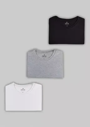 Kit Com 3 Camisetas Masculinas Básicas Hering 