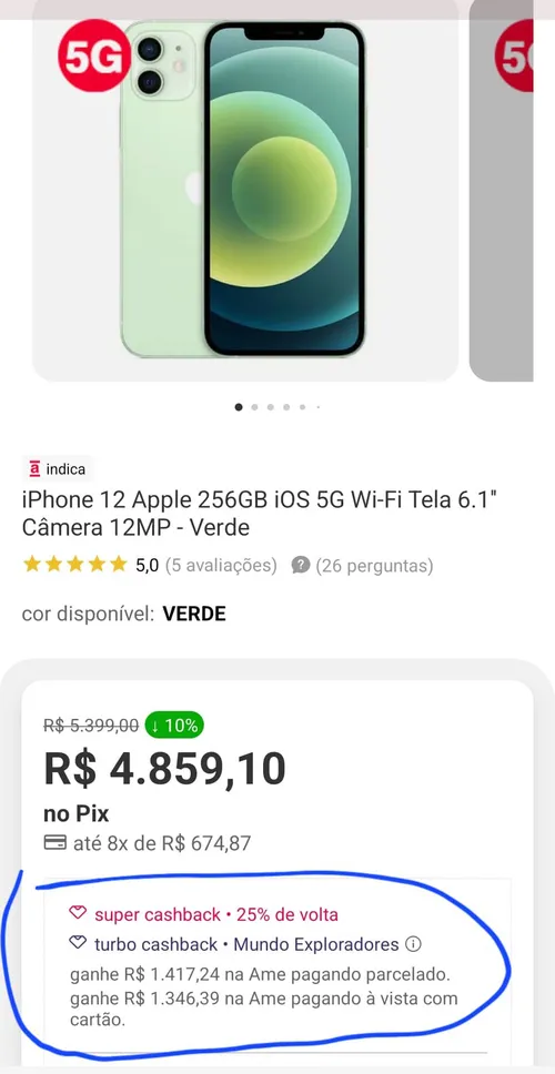 Imagem na descrição da promoção