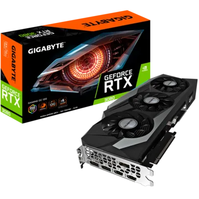 Placa de Vídeo Gigabyte GeForce, RTX 3080 Gaming OC, LHR, 12GB, GDDR6X, DLSS, Ray Tracing, GV-N3080GAMING OC-12GD