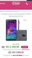 [Cissa Magazine] Galaxy Note 4 por R$2199