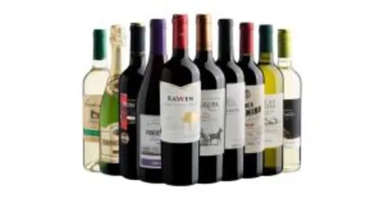 Evino - kit com 10 vinhos diversos