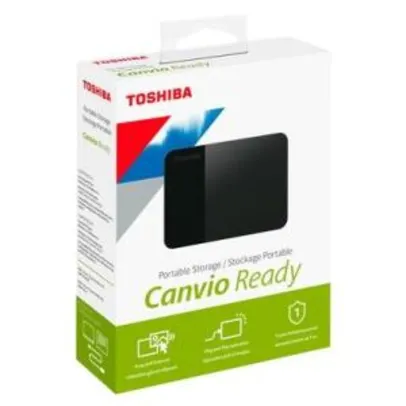 HD Externo Toshiba Portátil Canvio Ready, 2TB, USB 3.0 | R$400