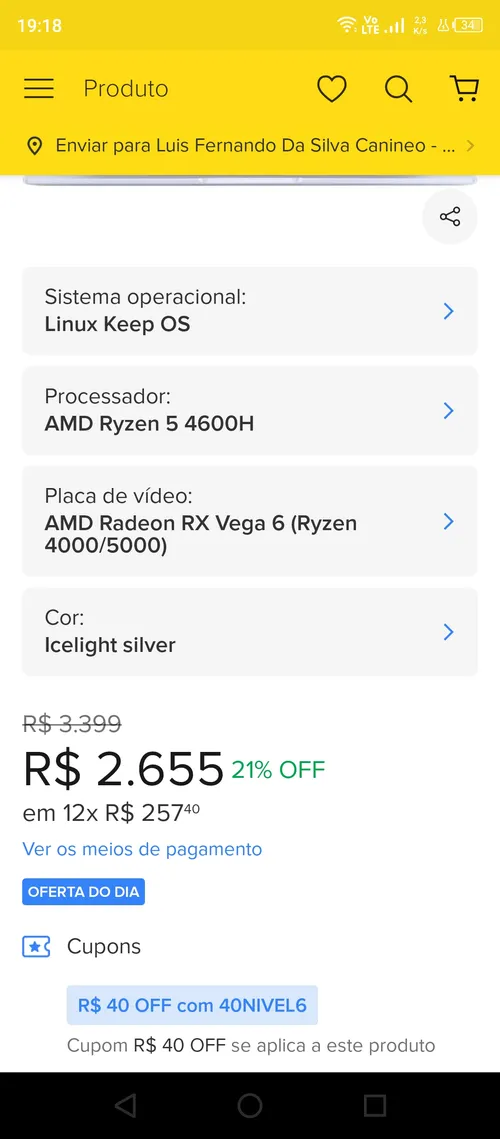 Imagem na descrição da promoção