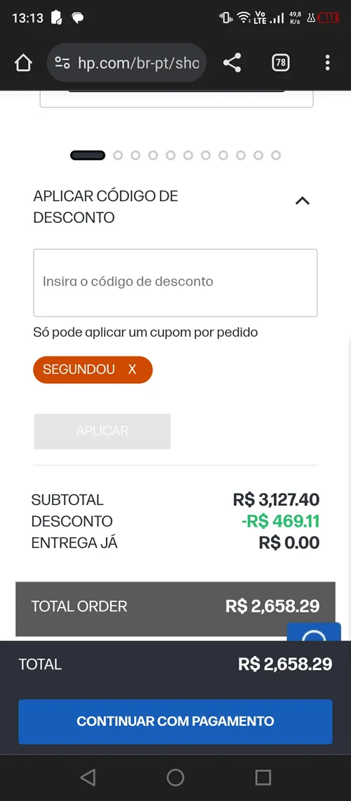 Imagem na descrição da promoção