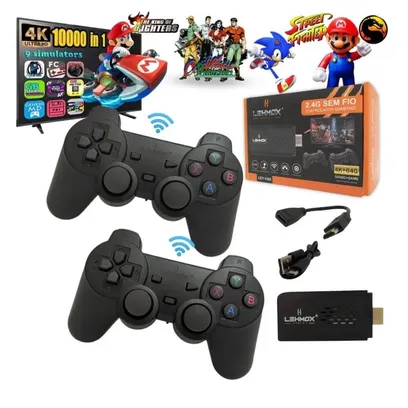 Foto do produto Vídeo Game Stick Retrô Com 2 Controles Sem Fio 10.000 Jogos Lehmox