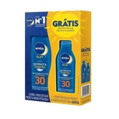 Kit Protetor Solar Corporal Nivea Protect&Hidrata FPS30 200ml + Protetor Solar Corporal FPS30 100ml - R$23