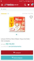 Lenços Íntimos Neve Wipes Toque da Seda - 192 Unidades