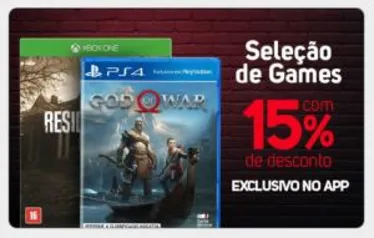 15%OFF em Games no App Pontofrio