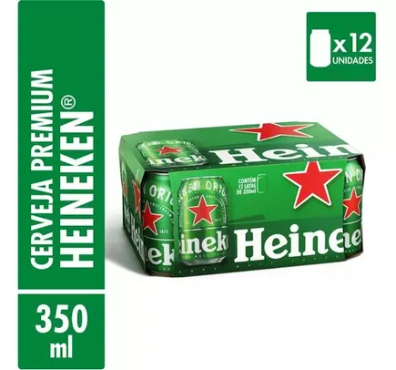 [Leve 6] Cerveja Heineken Premium Puro Malte 350ml Caixa 12 Unidades