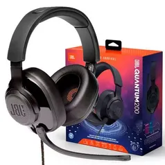 Headset Gamer JBL Quantum 200 Com Silenciamento e Cancelamento de Eco - Preto | R$ 269