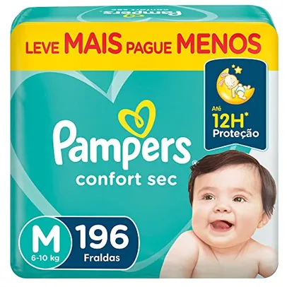 [REC] Fralda Pampers Confort Sec M 196 Unidades, Pampers