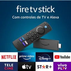 Fire TV Stick Amazon com Alexa e Controle Remoto 4K