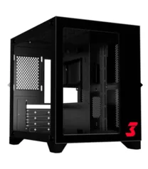 GABINETE DT3 HYPER, LATERAL E FRONTAL DE VIDRO, PRETO