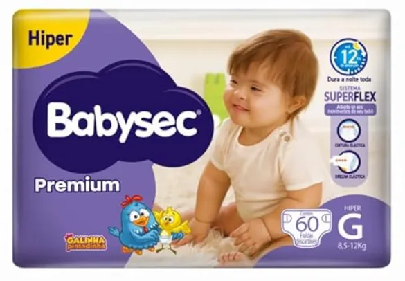 Babysec Fralda Premium Hiper G 60 Un