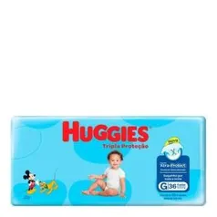 Kit 6 Fralda Huggies Tripla Proteção G 36 Unidades (216 uni) | R$112