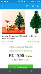 Árvore de mesa em fibra ótica