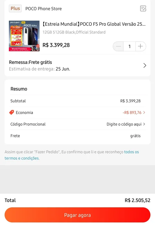 Imagem na descrição da promoção