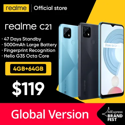 Smartphone Realme C21 4GB+64GB | R$994