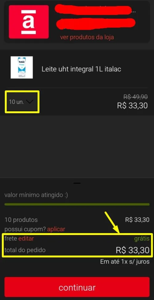 Imagem na descrição da promoção