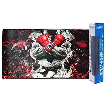 Mouse Pad Gamer Extra Grande 700x350x3mm com Base Antiderrapante e Bordas Costuradas Exbom MP-7035C Modelo Boxeador