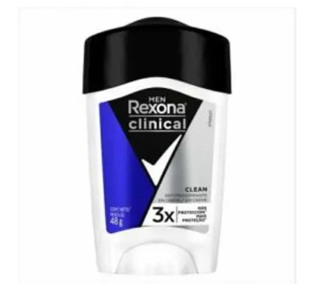 Desodorante Antitranspirante em Creme Rexona Men Clinical - 3 Uni R$40 (R$13,27 cada)