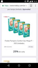 [Super Cashback] Fralda Pampers P/M/G/XX/XXG a partir de  - R$120