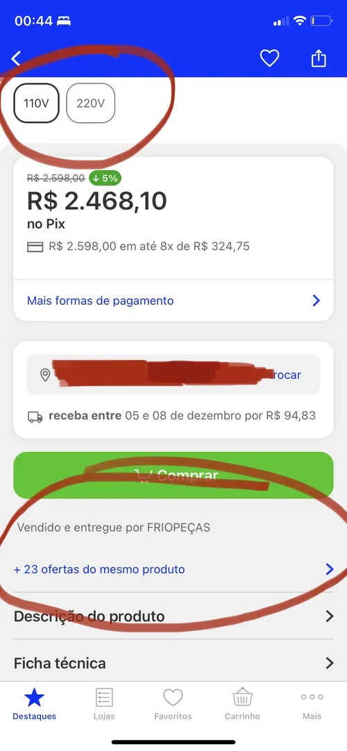 Imagem na descrição da promoção