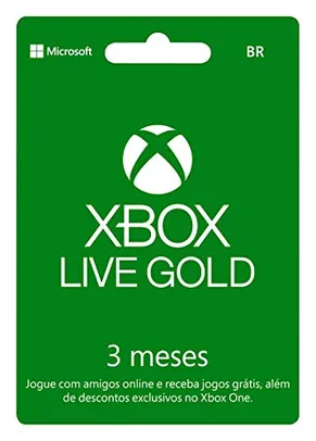 Microsoft Xbox Live Gold - 3 Meses - Cartão Físico | R$69