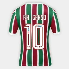 Camisa Fluminense I 17/18 P.H. Ganso nº 10 Torcedor Under Armour Masculina - Verde e Vinho