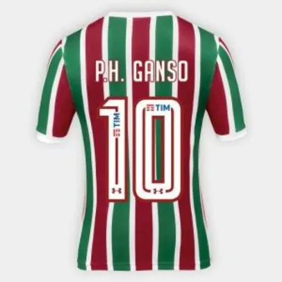 Camisa Fluminense I 17/18 P.H. Ganso nº 10 Torcedor Under Armour Masculina - Verde e Vinho