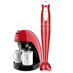 Kit Cadence Colors Vermelho - Cafeteira e Mixer | R$180