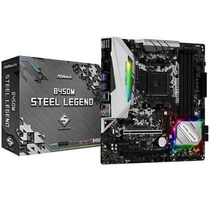 Placa mãe Asrock B450M Steel Legend, mATX, AMD AM4