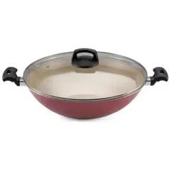 Panela Wok Paella Cereja 28cm 4,1l Antiaderente Teflon